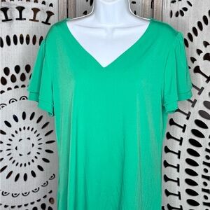 Calvin Klein Green V-Neck Blouse